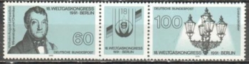 BRD 1537 + ZF + 1538 Dreierstreife - Zusammendruck - waagerecht ** - 1991